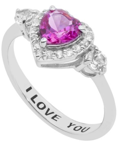 Женское кольцо Macy's Heart 'I Love You' из стерлингового серебра