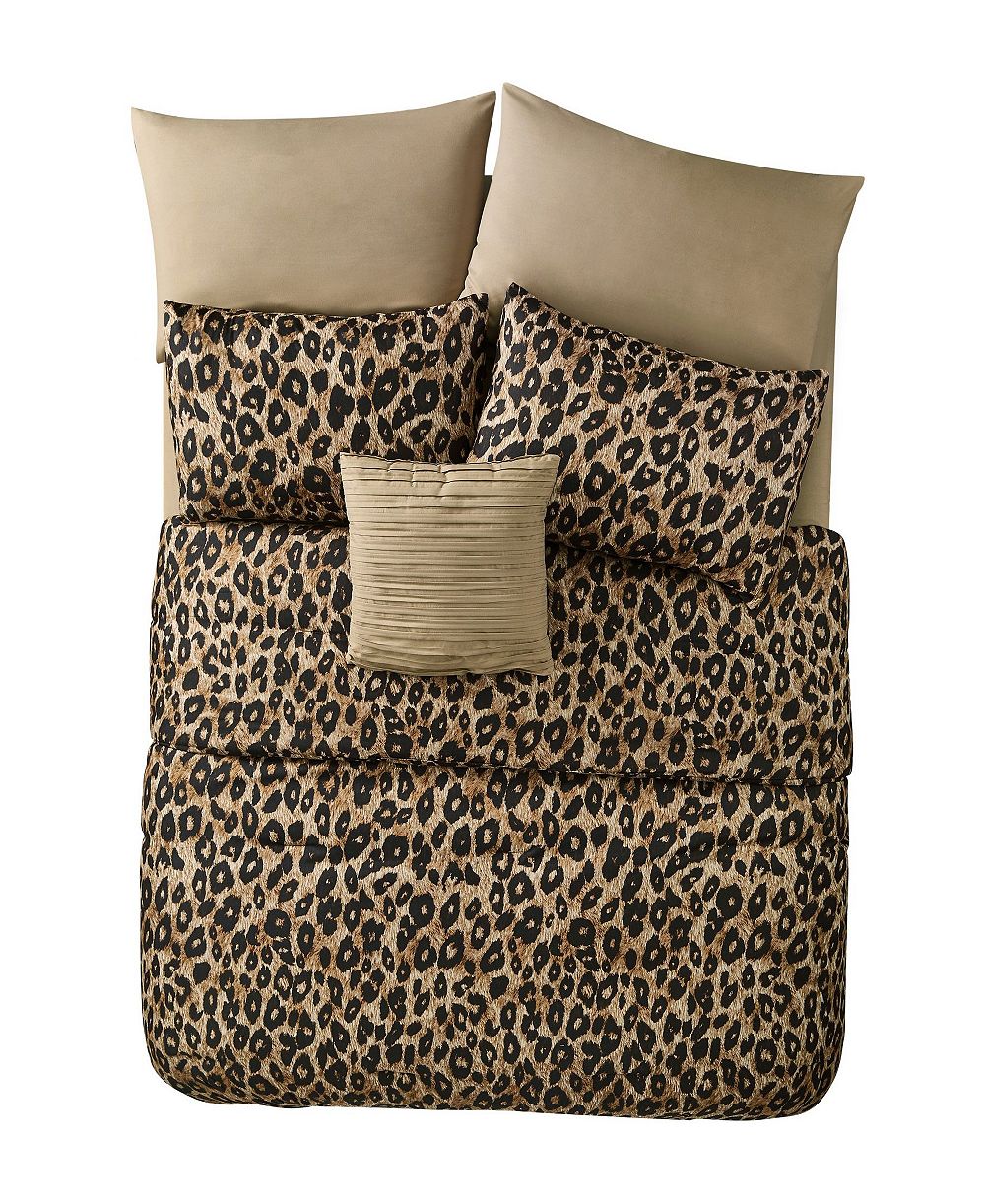 Комплект постельного белья VCNY Home Cheetah Reversible Bed in a Bag, 8 предметов, Queen