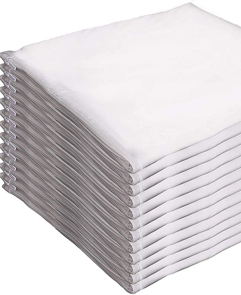 Waterproof Zippered Pillow Protector - Standard Size  - 12 Pack
