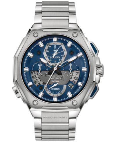 Мужские часы Bulova Chronograph Precisionist X на стальном браслете, 44.5mm