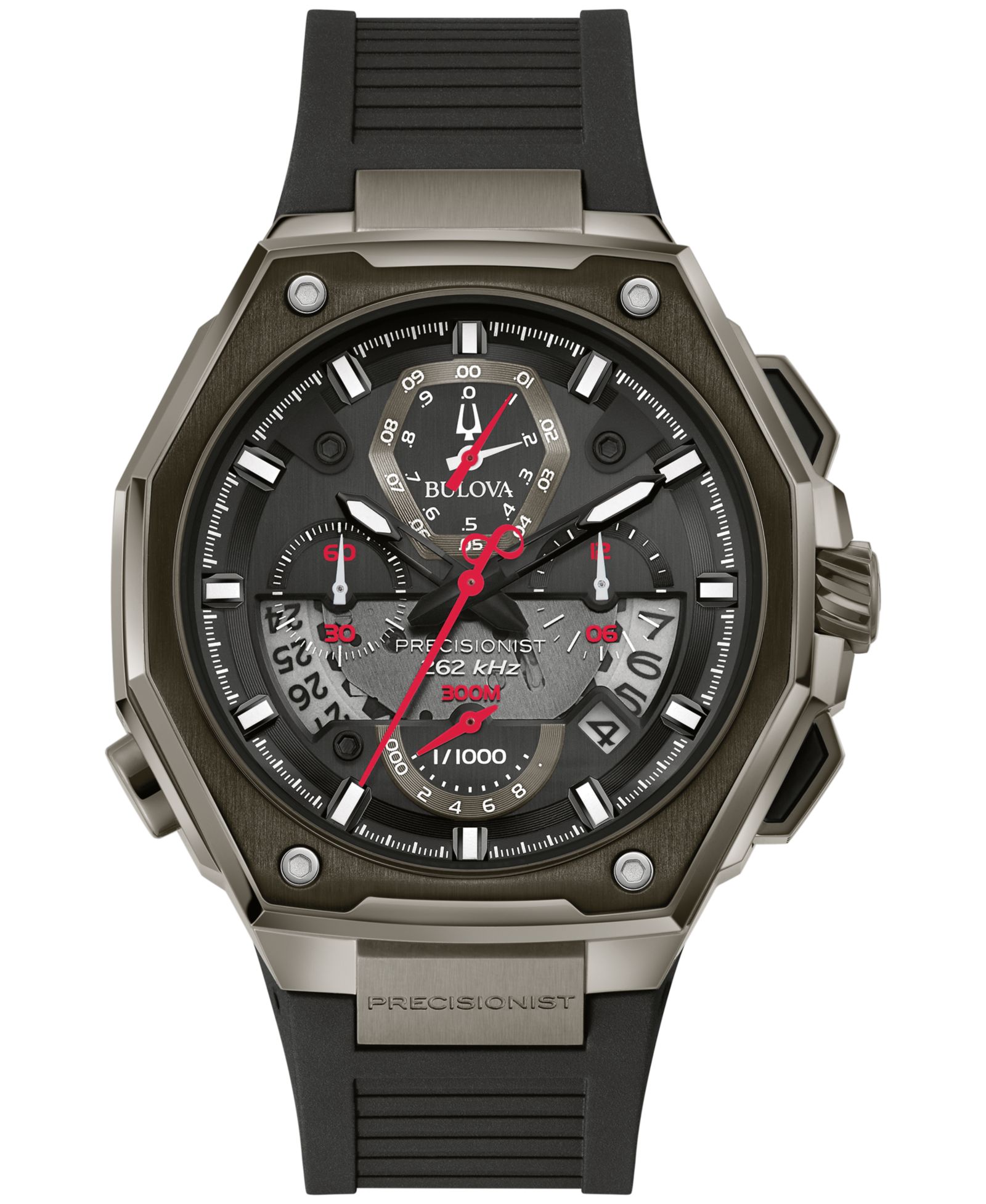 Bulova Мужские часы Precisionist X с ремешком из черного EPDM Rubber, 44.5mm