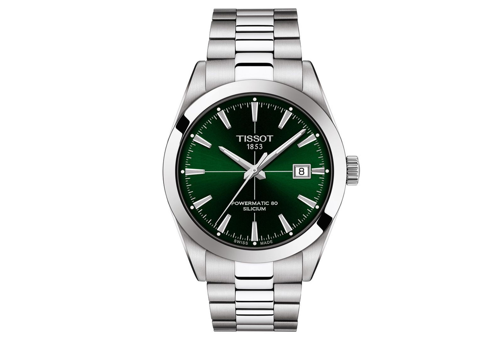 Tissot Men's Swiss Automatic Gentleman Powermatic 80 Silicium Stainless Steel Bracelet Watch 40mm