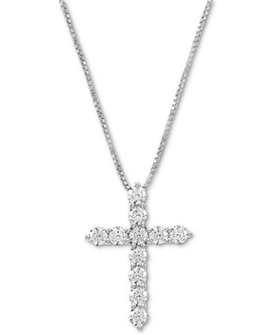 Arabella Cubic Zirconia Cross 18" Pendant Necklace