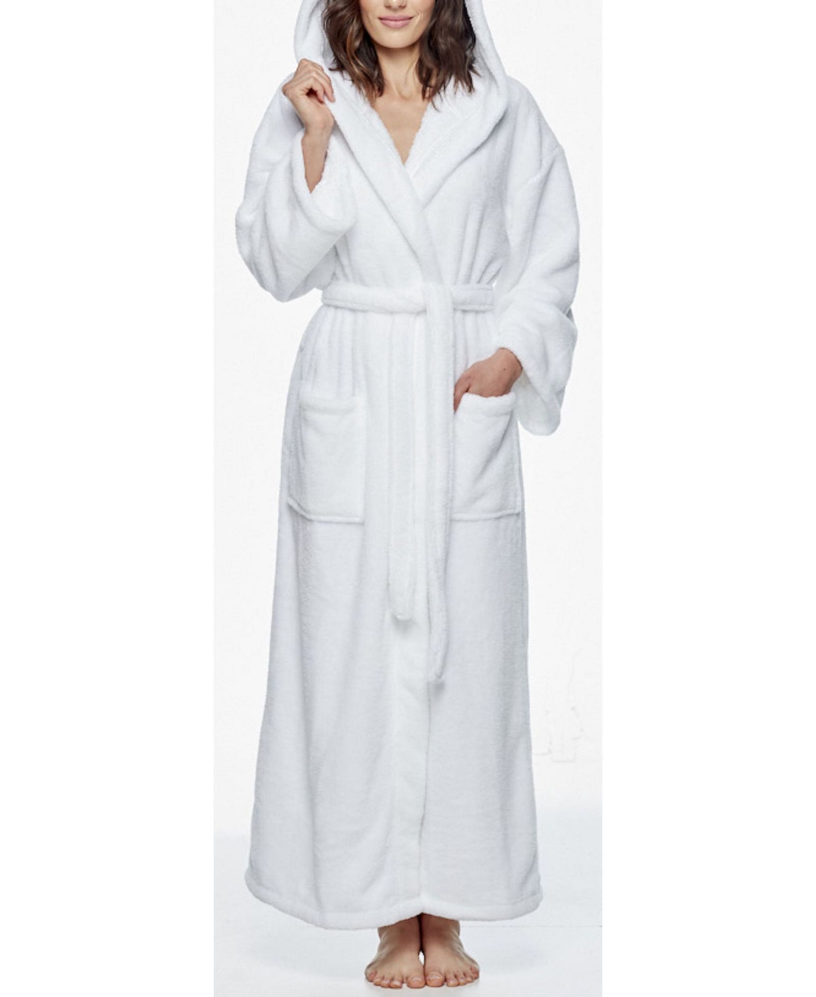 ARUS Women's Hooded Full Ankle Length Premium Fleece Bathrobe