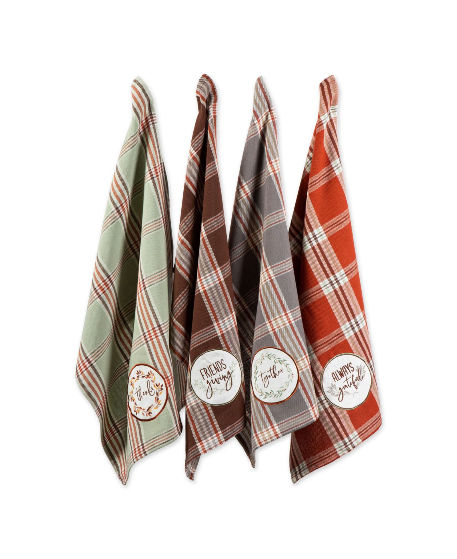 Design Imports Набор кухонных полотенец в клетку Thanksgiving Cozy Picnic, 4 шт.