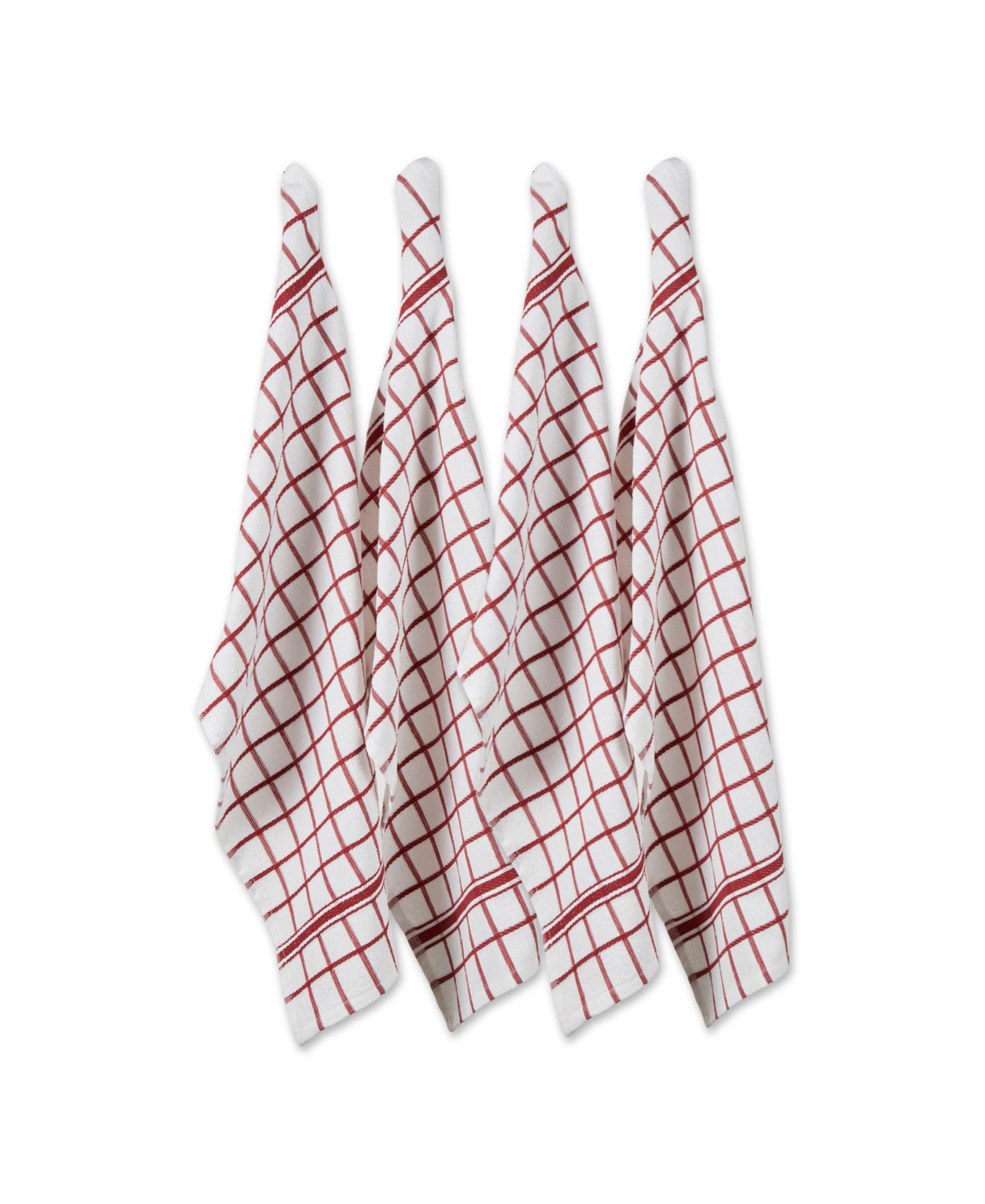 Design Imports Windowpane Terry Dishtowel, Set of 4