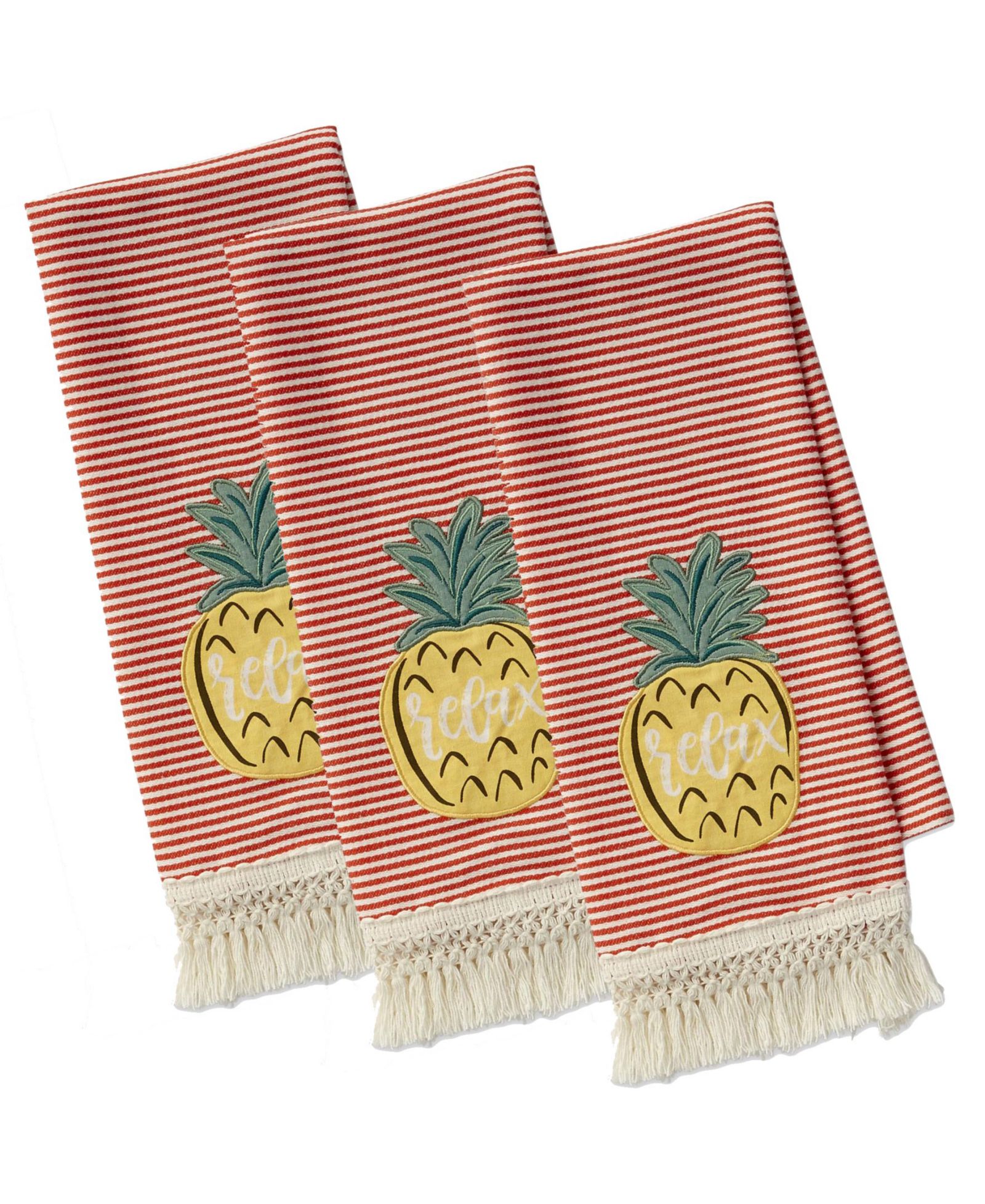 Design Imports Набор кухонных полотенец Island Tropics с ананасами, 3 шт.