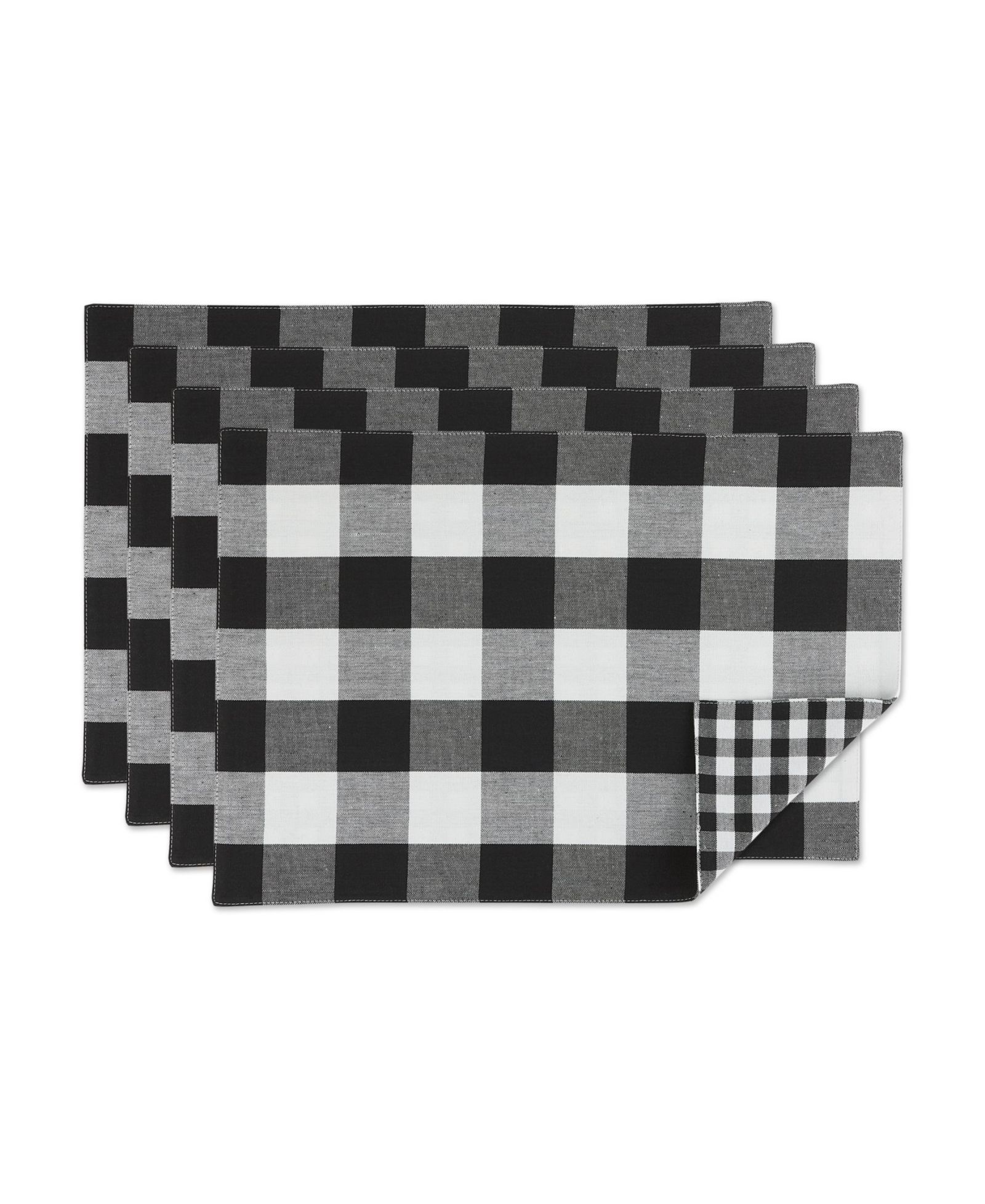 Design Imports Reversible Gingham - Buffalo Check Placemat Set