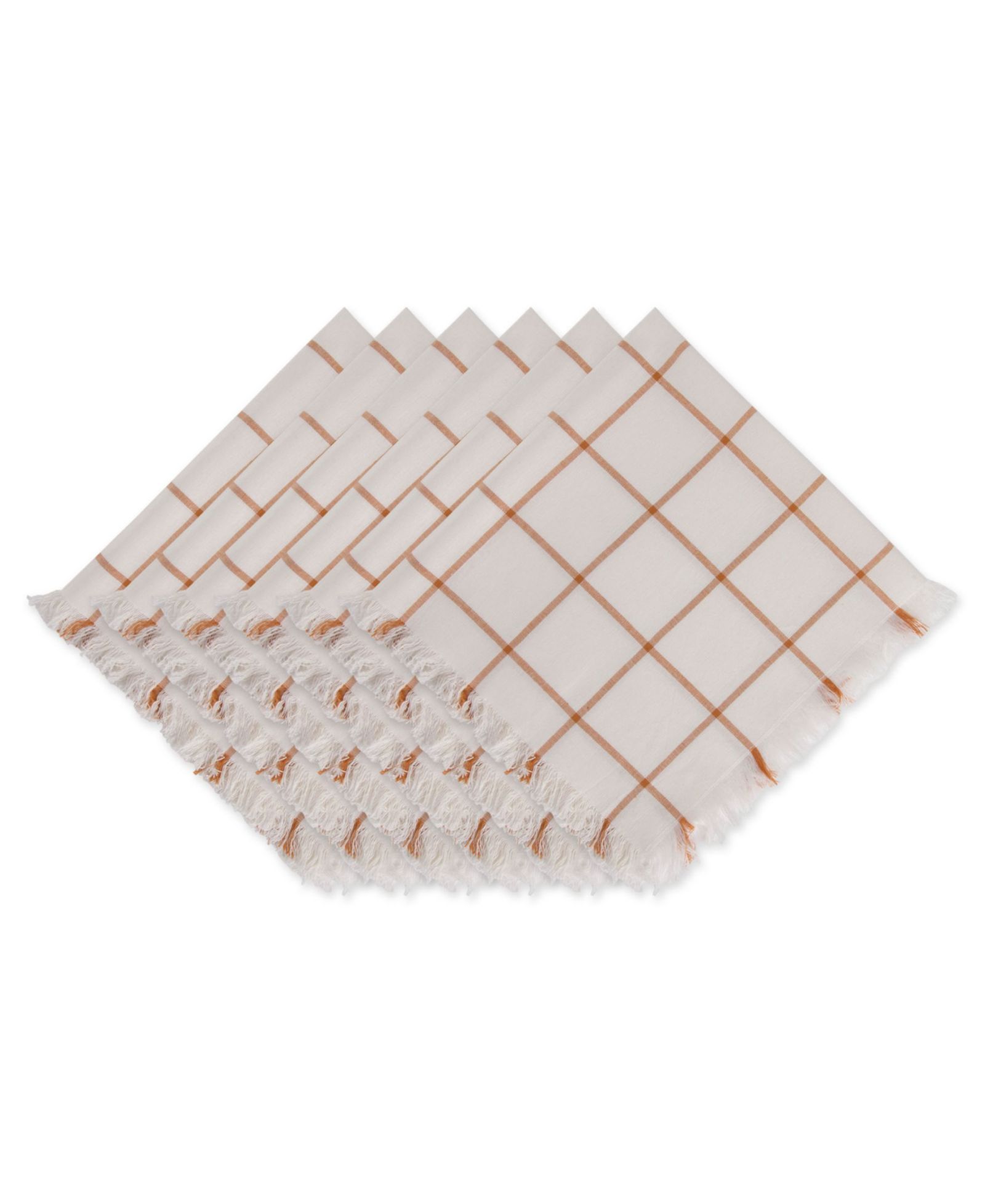 Набор салфеток Design Imports Check Fringed Napkin, Set of 6