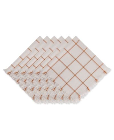 Набор салфеток Design Imports Check Fringed Napkin, Set of 6