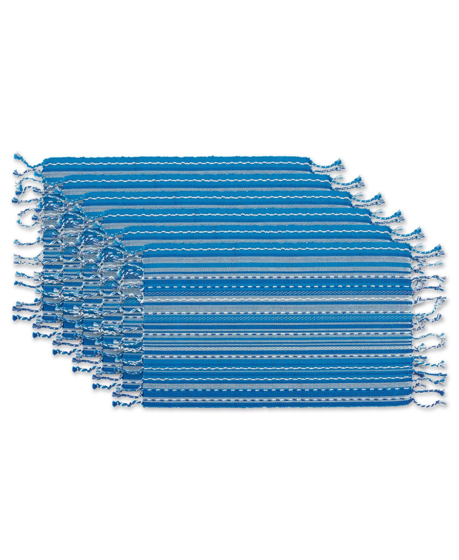 Design Imports Stripe with Fringe Placemat, Set of 6