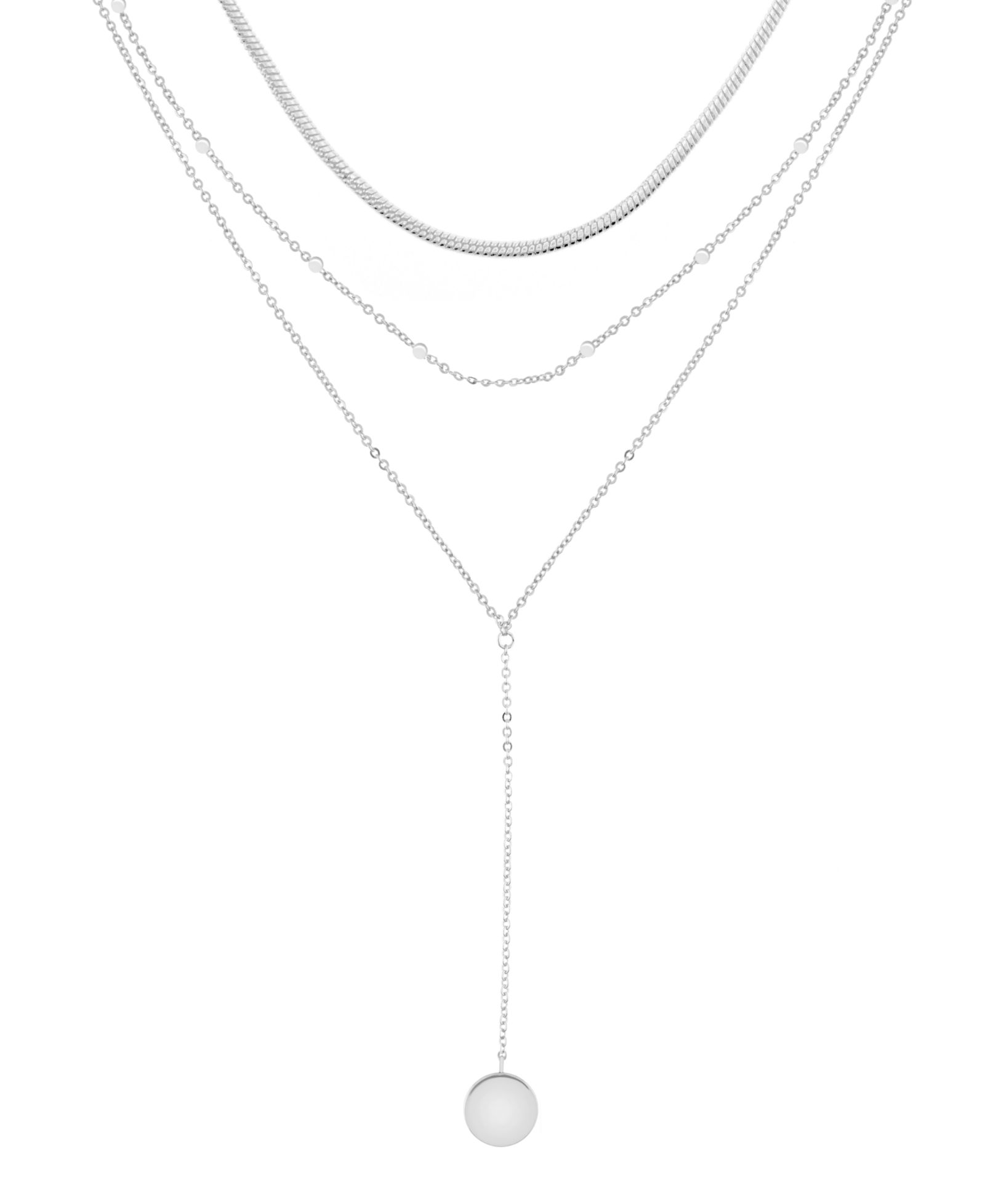 Многослойное Y-ожерелье And Now This Triple Chain 15" Silver Plate