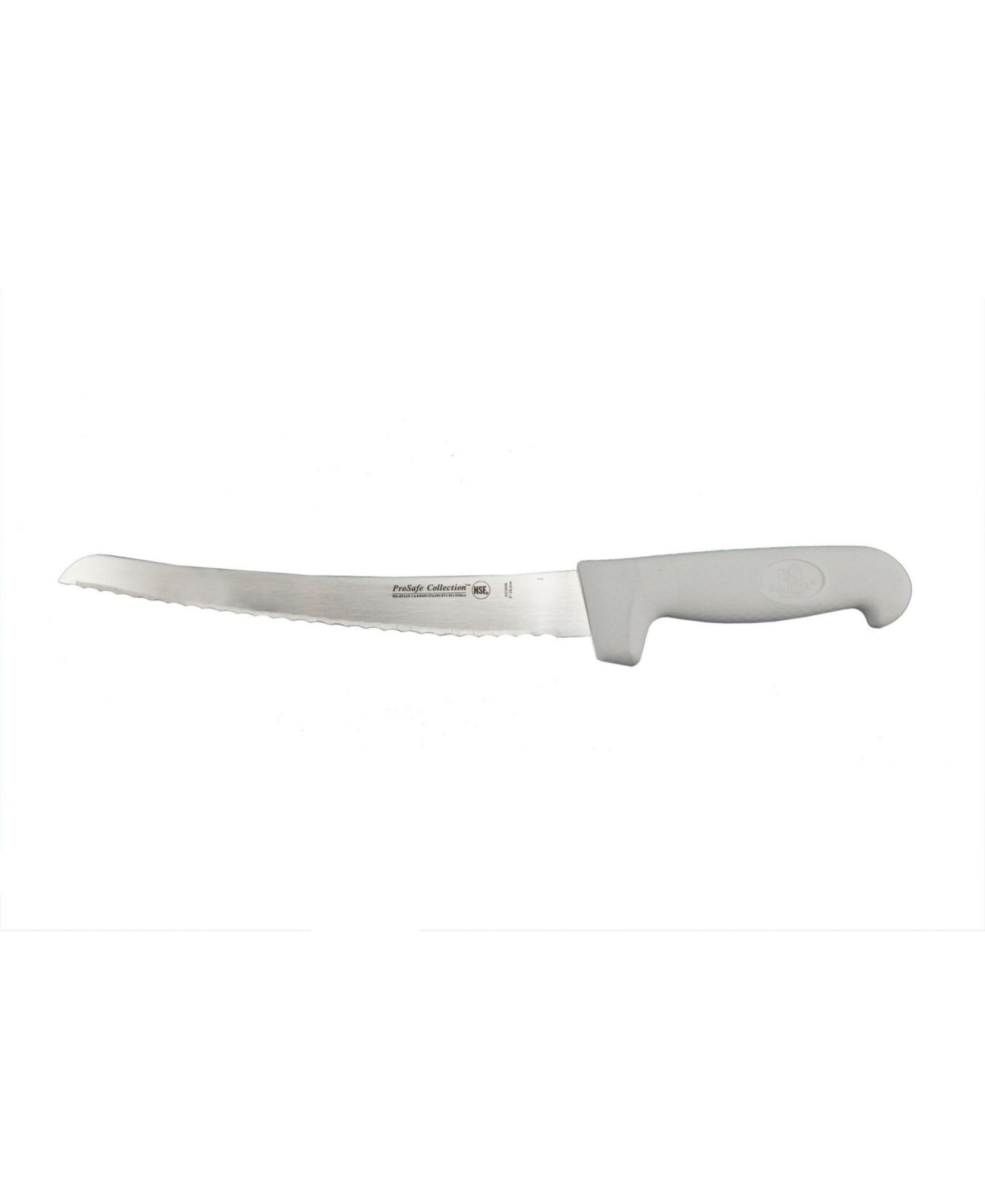 Ergonomic Stainless Steel Bread Knife, Curved Serrated, 9"