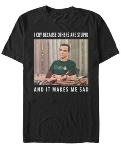 Men's Big Bang Theory Stupid Cry Short Sleeve T-shirt