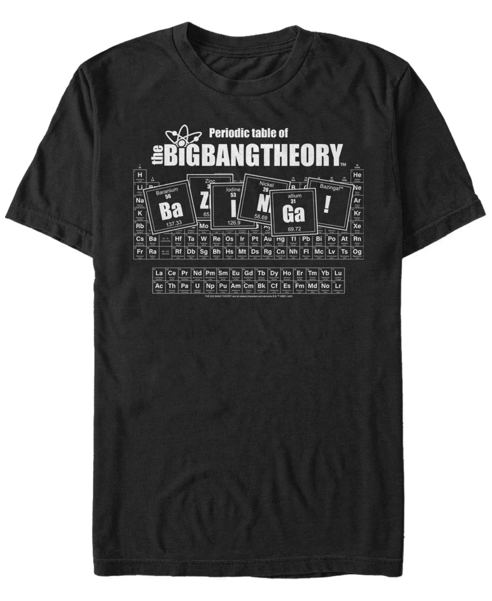Men's Big Bang Theory Period Table of Bazinga Short Sleeve T-shirt