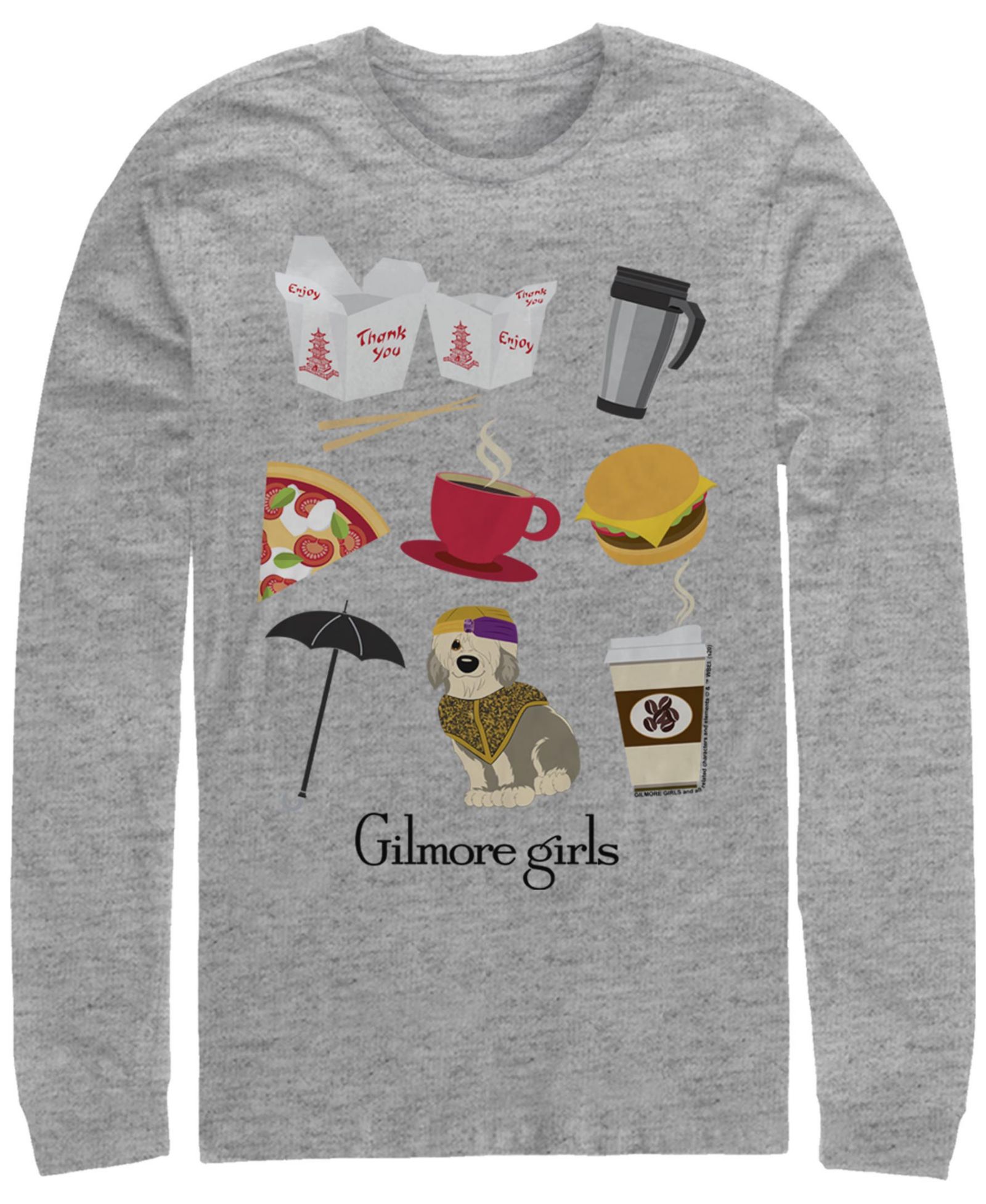 Men's Gilmore Girls TV Icon Jumble Long Sleeve Crew T-shirt