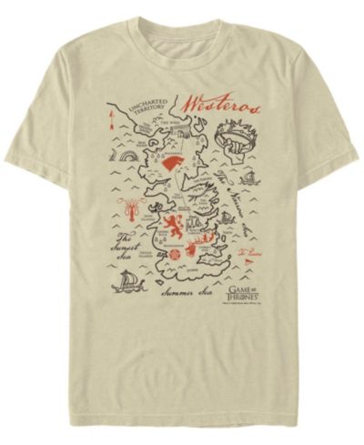 Men's Game of Thrones Simple Map Short Sleeve T-shirt