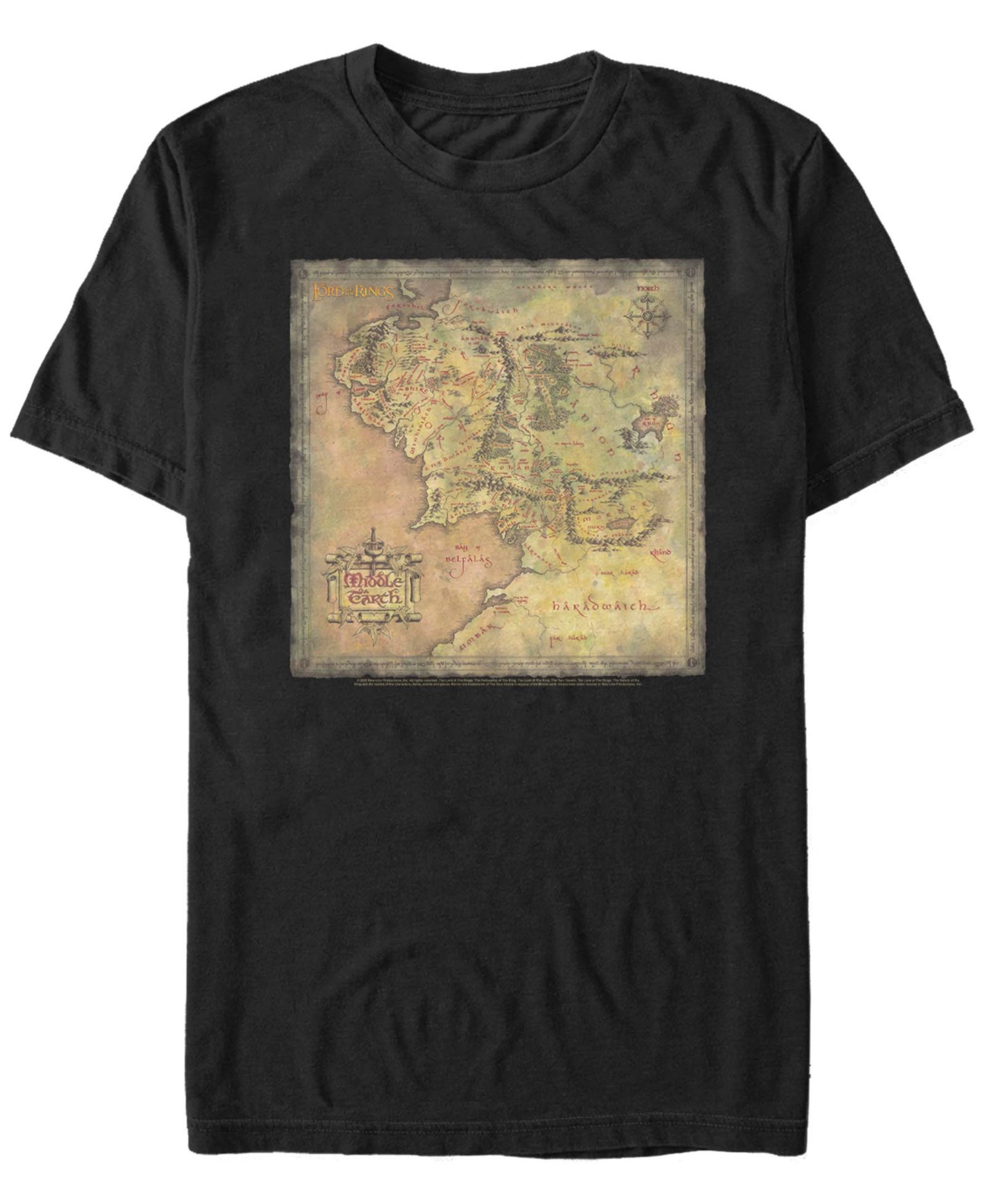 Мужская футболка Fifth Sun Men's Lord of The Rings 1 Lord of The Rings Map Short Sleeve