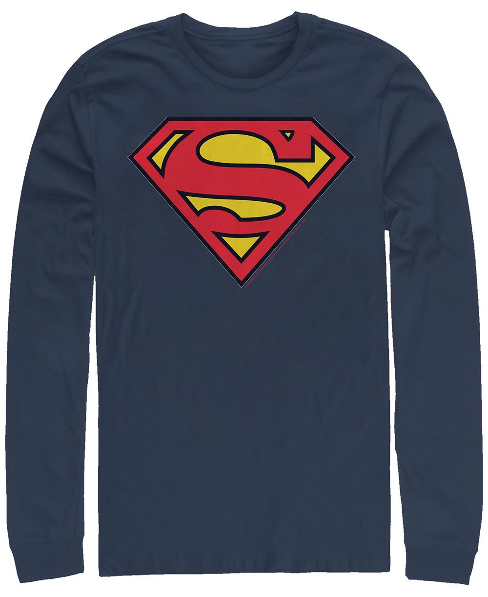 Мужская футболка Superman Classic Logo с длинным рукавом и вырезом-лодочкой