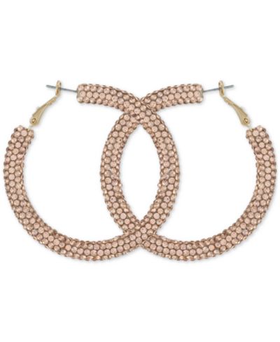 GUESS Серьги-кольца Pressed Stone Sparkle 2”