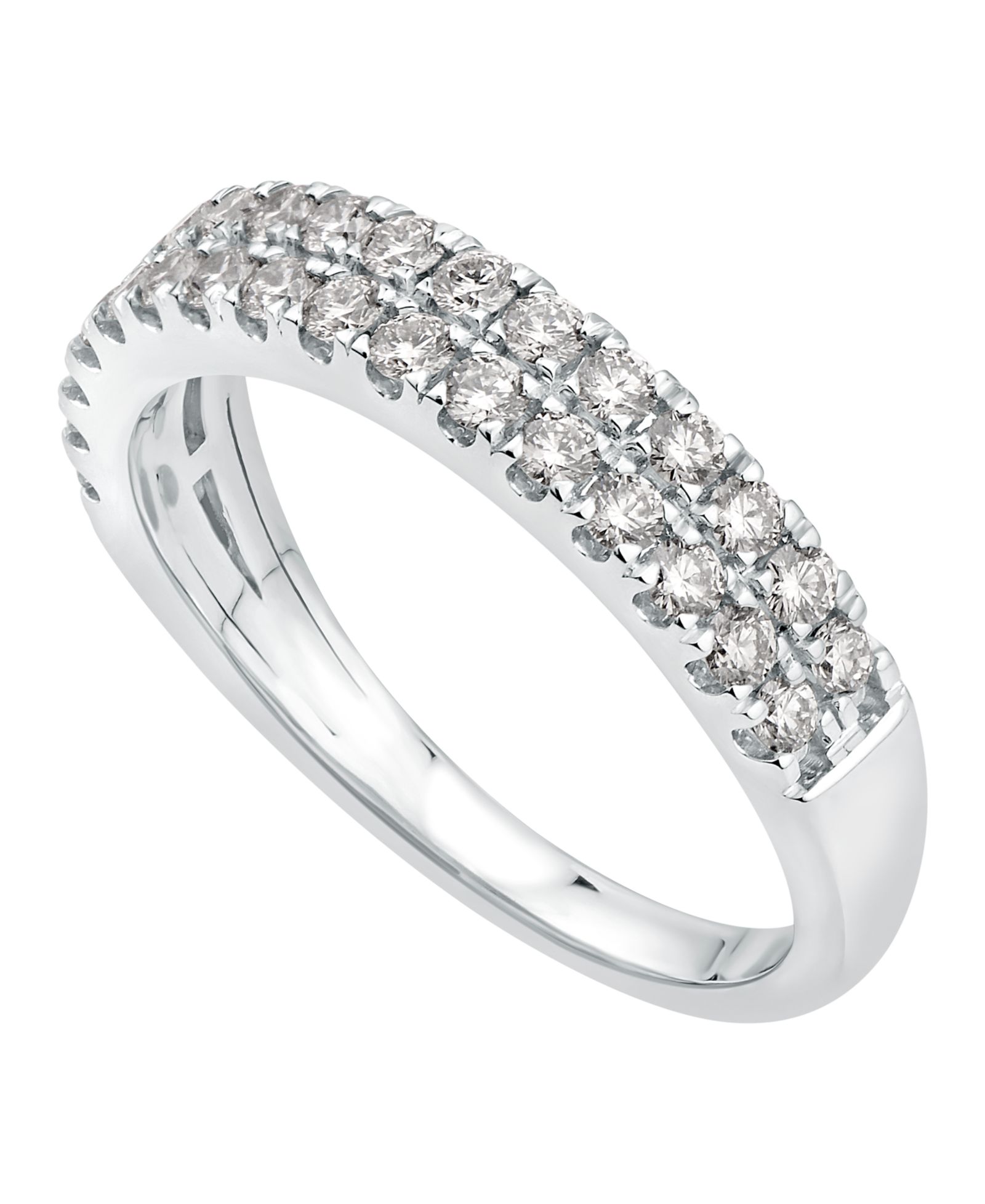 Macy's Кольцо с бриллиантами Multi-Row Band 14k White Gold 3/4 ct. t.w.