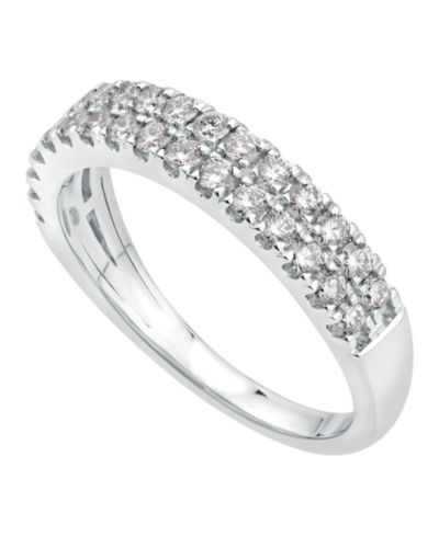 Macy's Кольцо с бриллиантами Multi-Row Band 14k White Gold 3/4 ct. t.w.