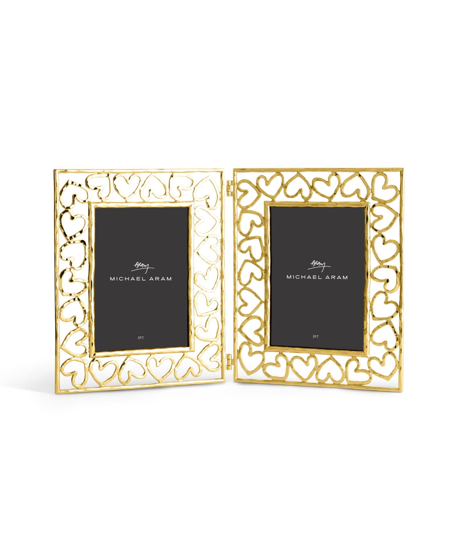 Michael Aram Рамка Double Heart Gold 5x7