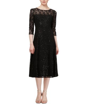 Женское платье SL Fashions с кружевом и пайетками, рукав 3/4