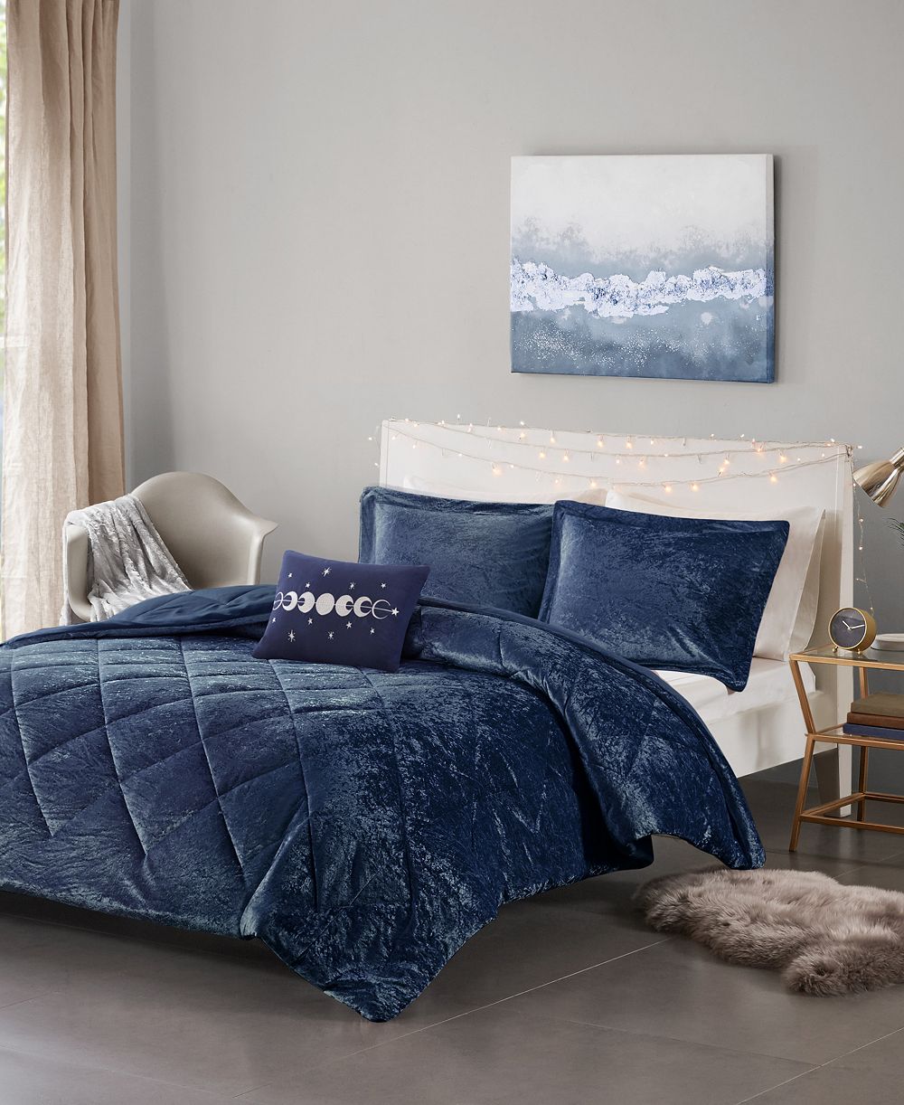 Intelligent Design Felicia Velvet 4-Pc. Comforter Set, King/California King