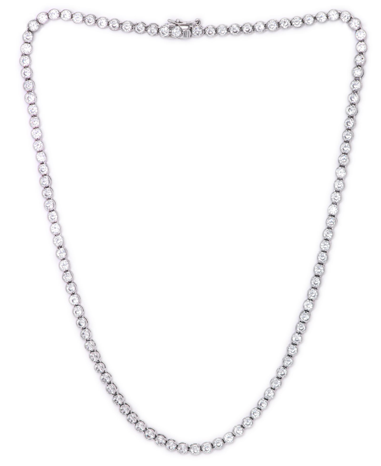 Macy's Ожерелье Cubic Zirconia Bezel Link 17"