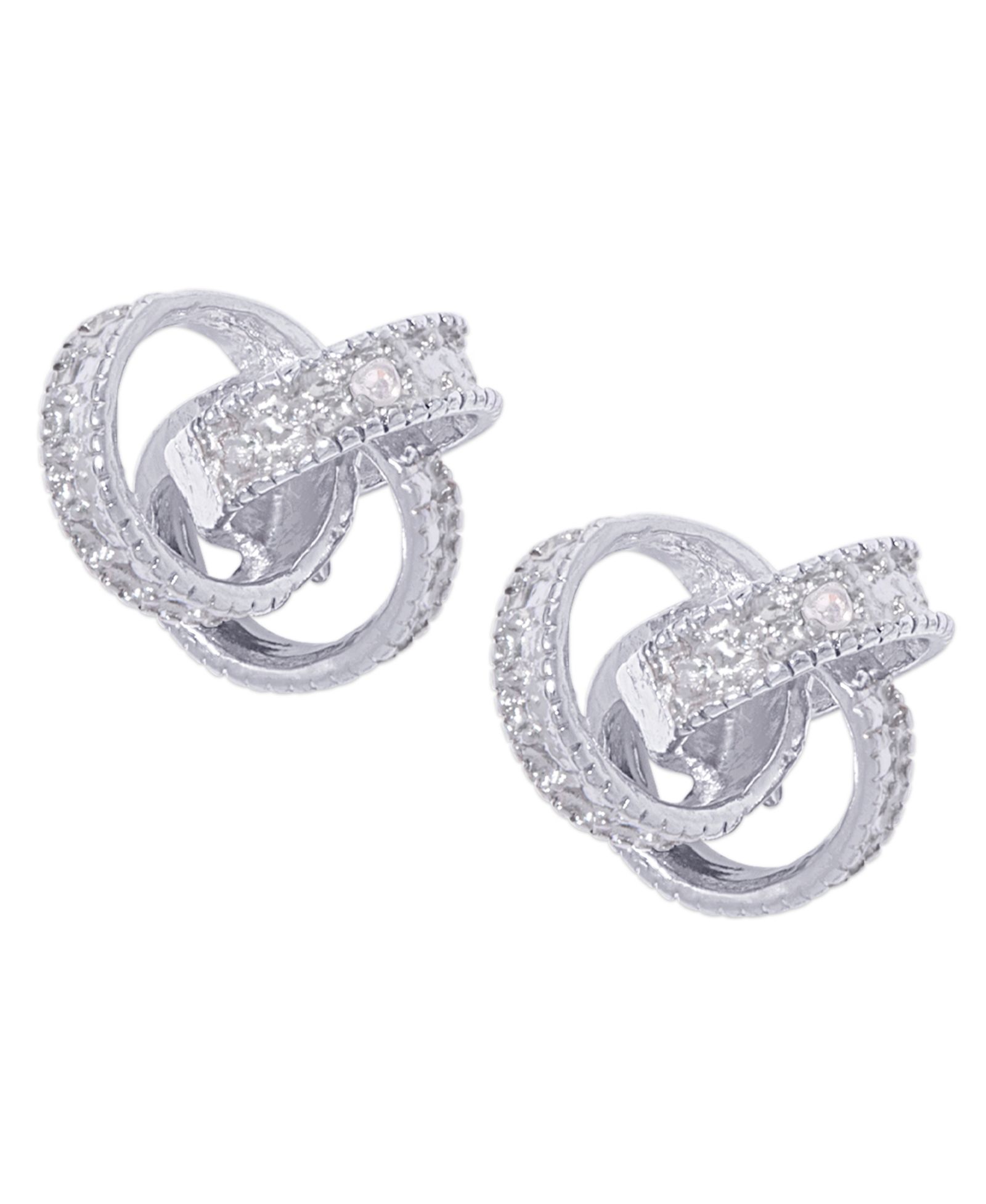 Серьги-гвоздики Diamond Accent Love Knot Silver или 14k Gold Plate