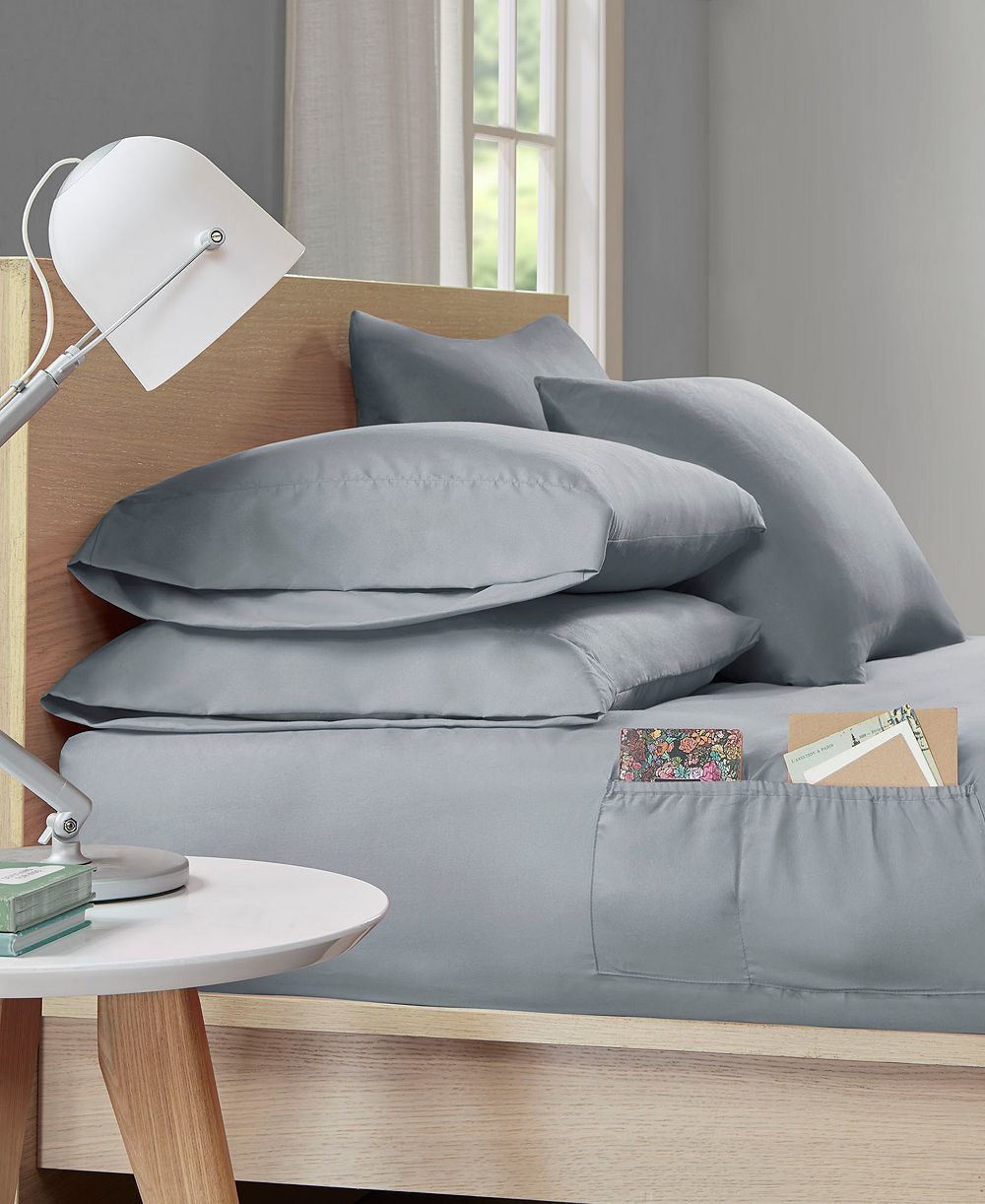 Intelligent Design Side Storage Pockets Microfiber 6-Pc. Sheet Set, Queen