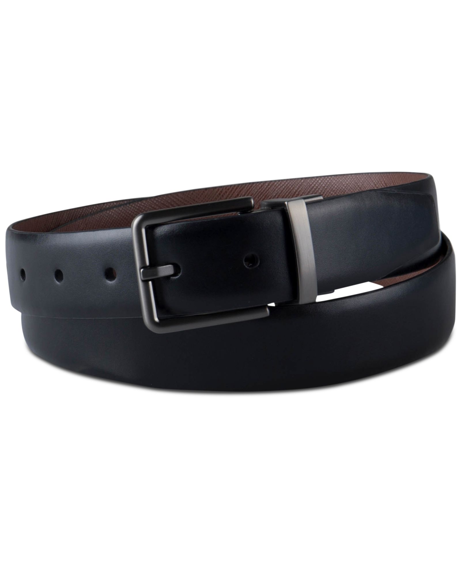 32MM Calvin Klein Men's Reversible Textured Leather Dress Belt, Created for Macy's