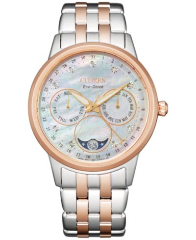 Женские часы Citizen Eco-Drive Calendrier с бриллиантовым акцентом, 37mm
