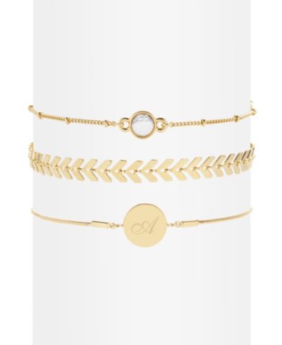 Wren Initial Howlite Bracelet Set