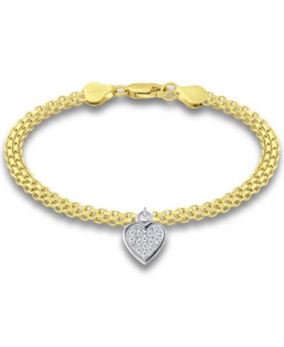 Браслет Giani Bernini Cubic Zirconia Heart Charm Bismark Chain
