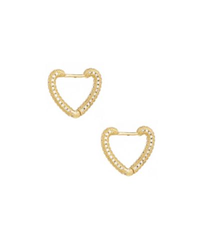 Серьги ETTIKA Small Cubic Zirconia Heart Hoops