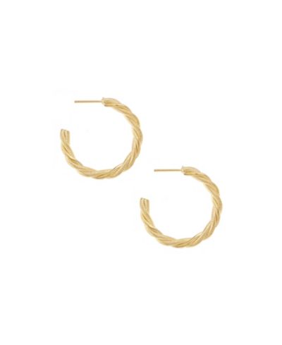 Серьги-кольца ETTIKA Gold Plated Twisted Hoops