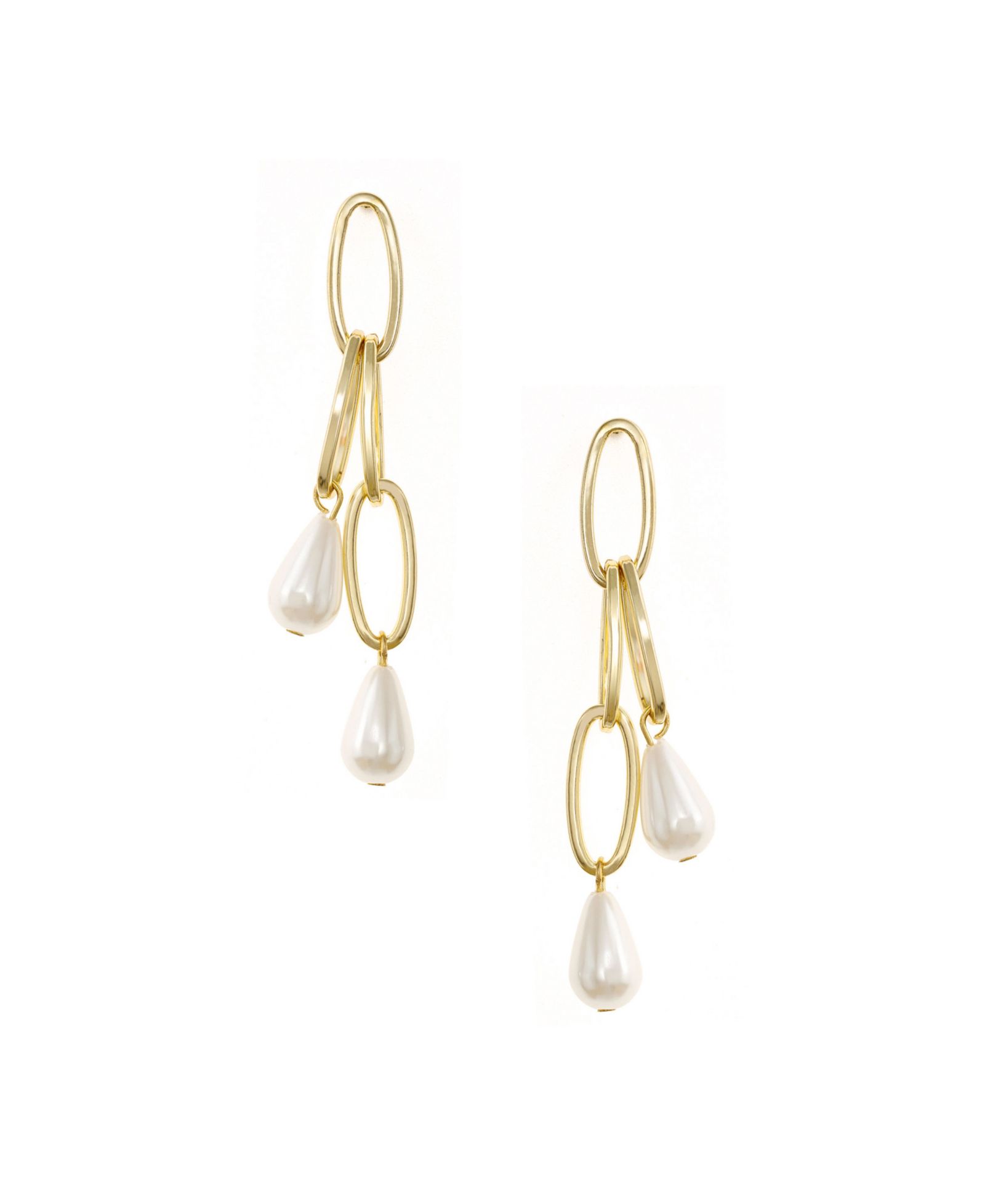 Серьги ETTIKA Oval Link Pearl Dangle