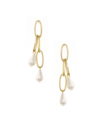 Серьги ETTIKA Oval Link Pearl Dangle