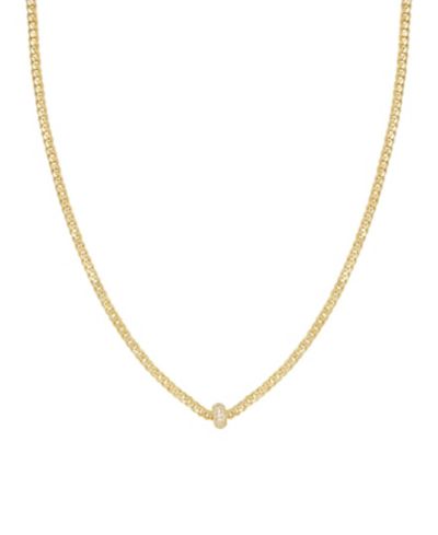 ETTIKA Simple Flat Chain and Crystal Bead Necklace