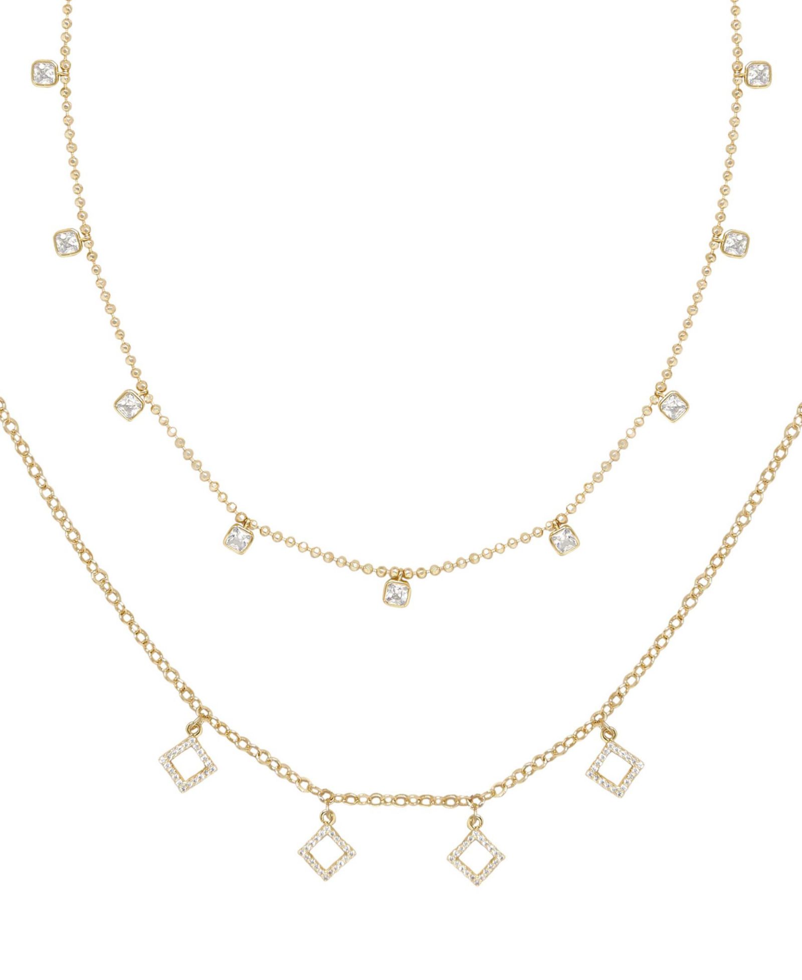 ETTIKA Набор из 2 колье ETTIKA Geo Charm Layering Crystal