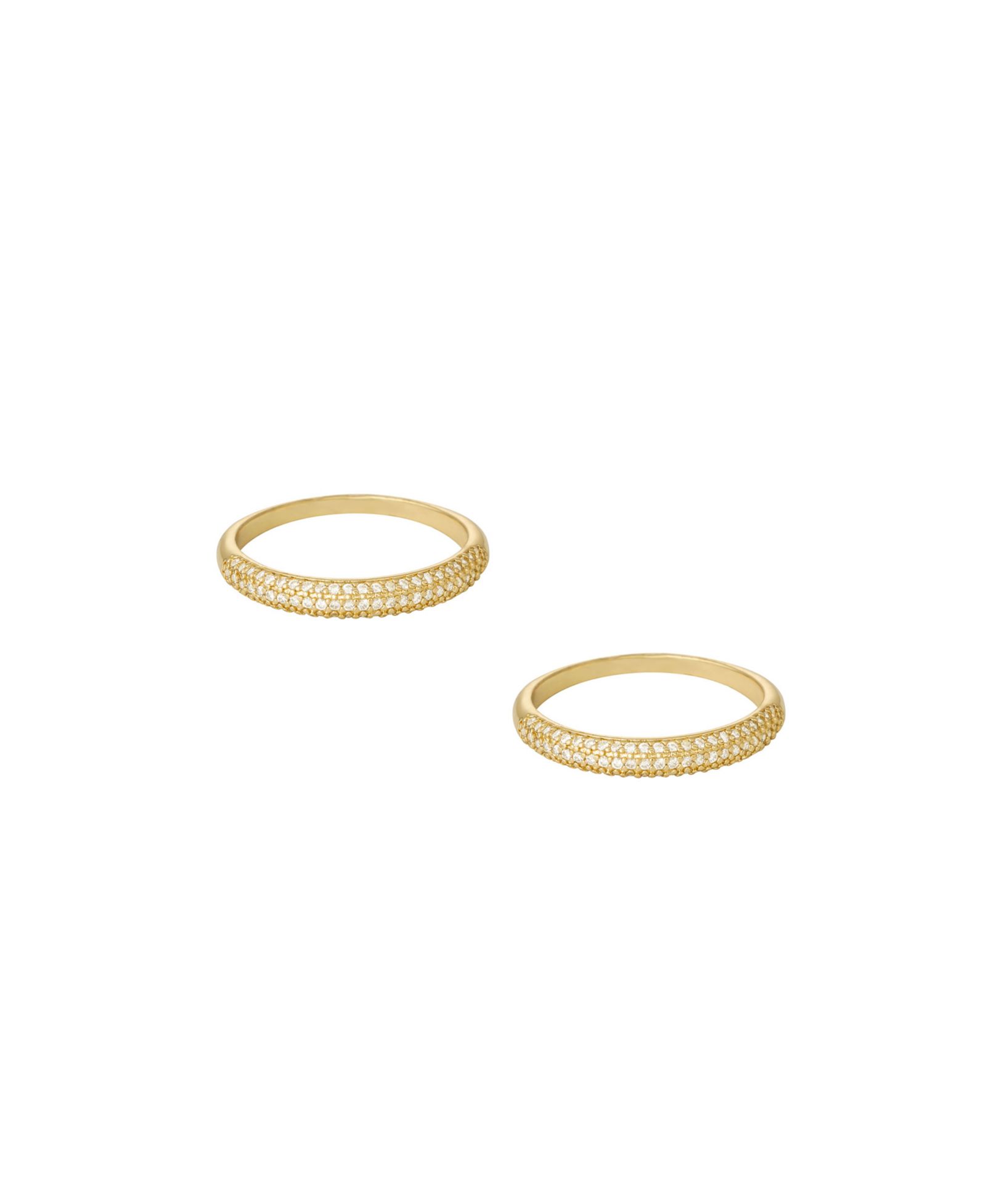 ETTIKA Gold Plated Pave Ring Set