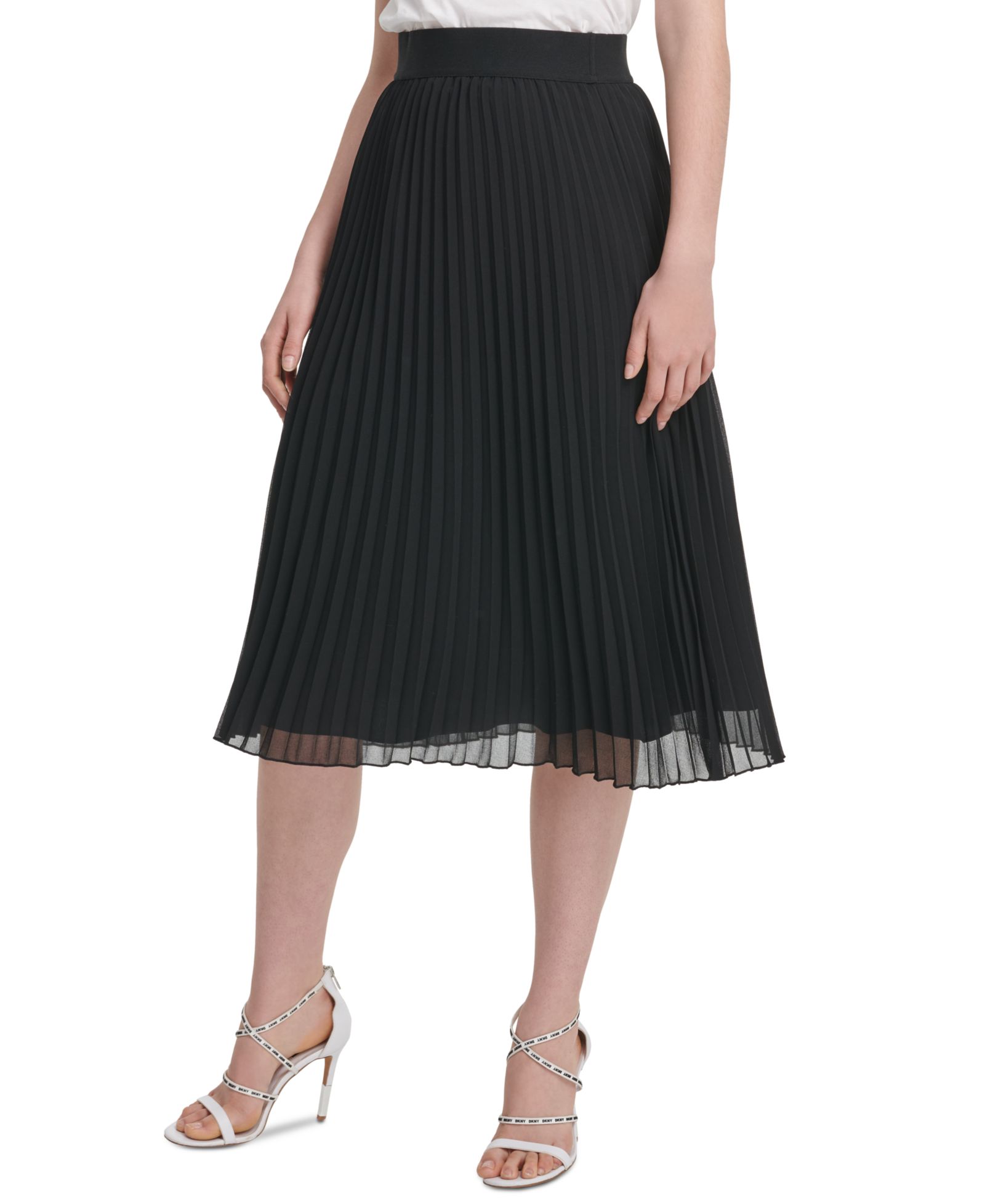DKNY Pleated Midi Skirt
