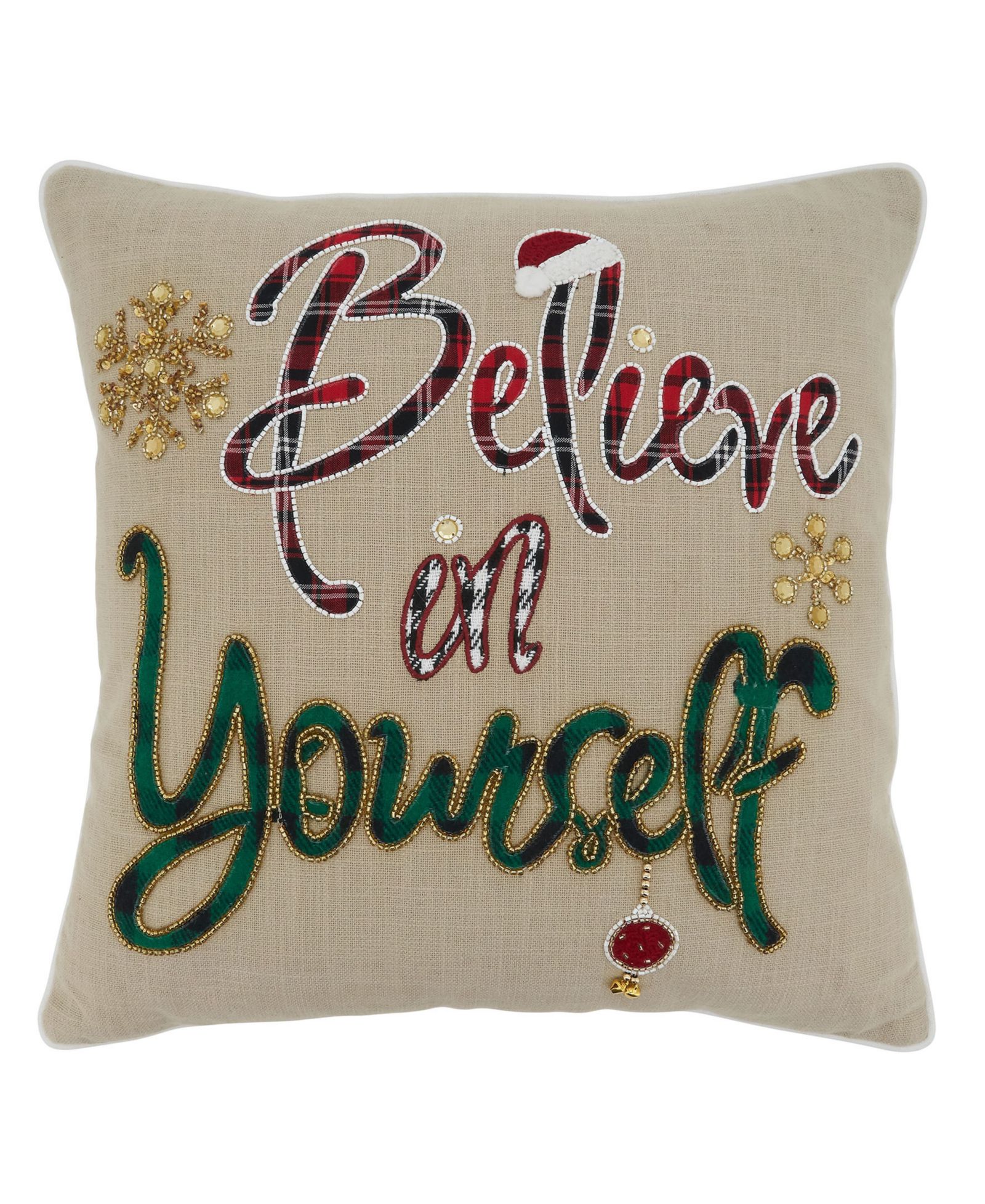Saro Lifestyle Believe in Yourself Decorative Pillow, 18" x 18"