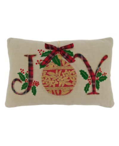Декоративная подушка Saro Lifestyle Joy Holly and Ivy, 14" x 22"