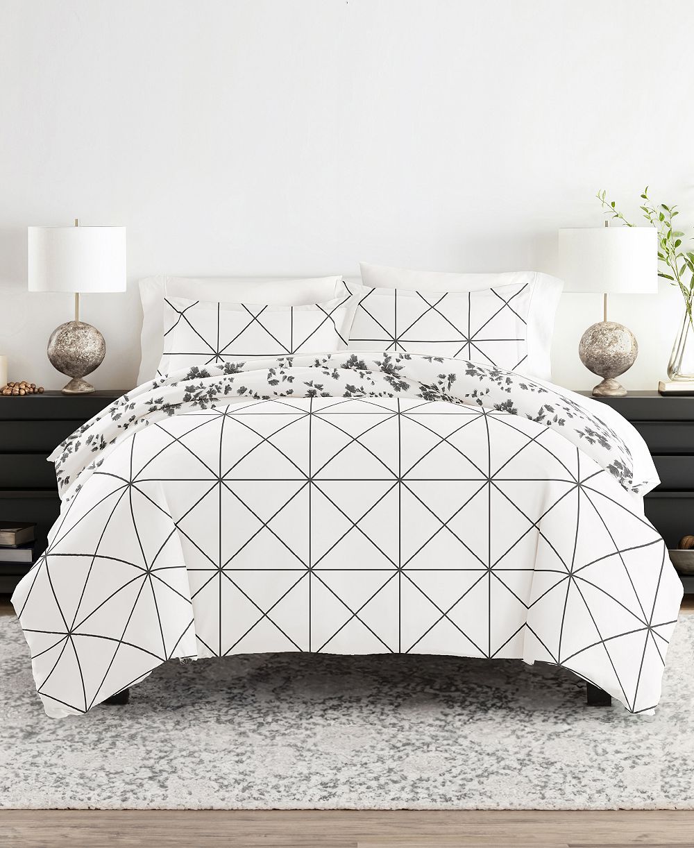 Комплект из 3 реверсивных пододеяльников ienjoy Home Ultra Soft Edgy Flowers, King/California King