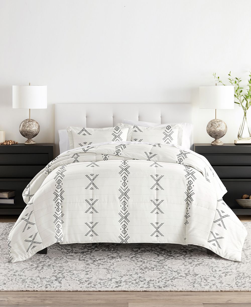 ienjoy Home Urban Stitch Patterned Comforter Set, King/California King