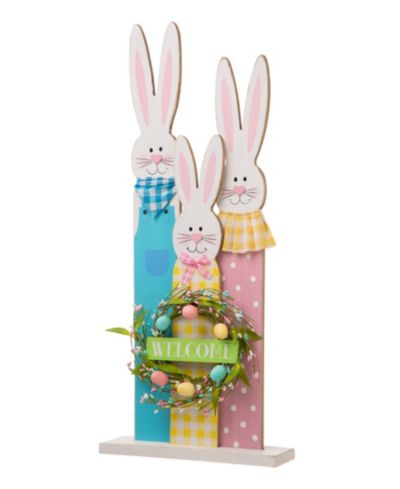 Декор Glitzhome 30"H Easter Wooden Bunny Family Standing Decor