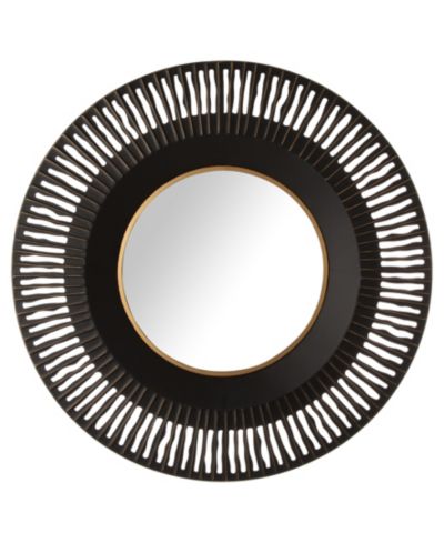 Glitzhome Винтажное круглое настенное зеркало Metal Round Wall Mirror Decor 35"D